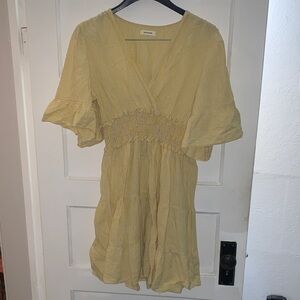 Max Studio Yellow Striped Mini Dress